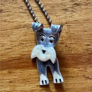 NEW Sterling Silver Schnauzer Necklace by Anne and Jane